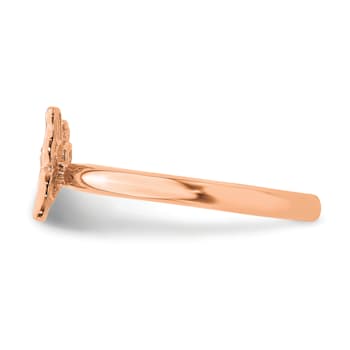 14K Rose Gold Over Sterling Silver Stackable Expressions Butterfly with
Diamond Ring 0.015ctw