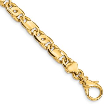 14k Yellow Gold 5.8mm Polished Fancy Link Bracelet