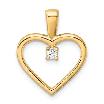 14k Yellow Gold Diamond Heart Pendant