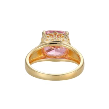 Pink And White Cubic Zirconia 18k Yellow Gold Over Silver October
Birthstone Ring 7.12ctw