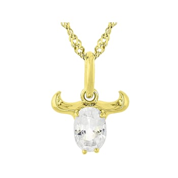 White Zircon Taurus Birthstone Pendant