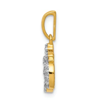 14K Two-tone Gold  Diamond Om Pendant