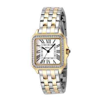 Invicta Angel 28mm Yellow Bezel Two-tone Stainless Steel Band Quartz Watch