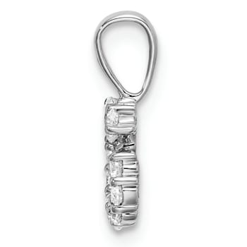 Rhodium Over 14K White Gold Lab Grown Diamond Letter G Initial Pendant