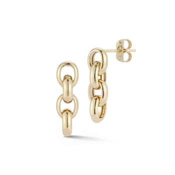 Bellissima Gold 14K Yellow Gold 4-Link Rolo Chain Dangle Earrings