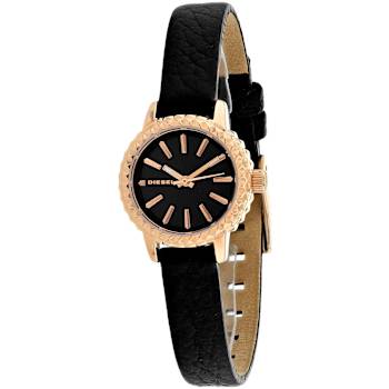 Diesel Women's Timeframe Black Leather Strap Watch