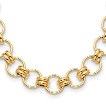 14K Yellow Gold 25.4mm Circles 18.5-inch Necklace
