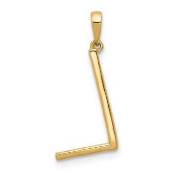 14K Yellow Gold Diamond Letter L Initial Pendant