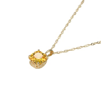Yellow And White Cubic Zirconia 18k Yellow Gold Over Silver November
Birthstone Pendant 7.10ctw