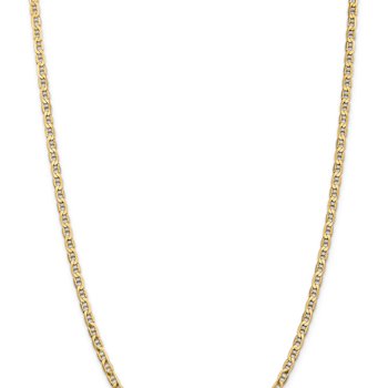 14k Yellow Gold 3.75mm Solid Concave Mariner 26 Inch Chain