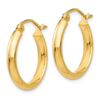 14k Yellow Gold Polished 11/16" Hoop Earrings