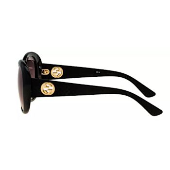 Gucci Black Frame with "GG" Logo / Black Lens Sunglasses