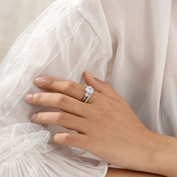 White Cubic Zirconia Platinum Over Sterling Silver Ring 4.32ctw