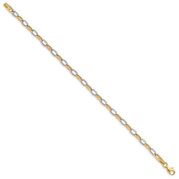 14k Two-tone Gold 4mm Polished Open Link Bracelet