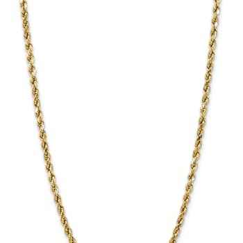 14k Yellow Gold 4.9mm Diamond-Cut Rope 24 Inch Chain