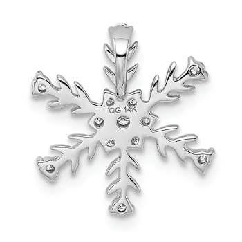 Rhodium Over 14k White Gold Diamond Snowflake Chain Slide Pendant