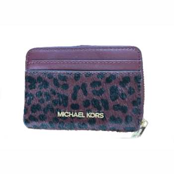 Michael Kors Jet Set Travel Medium Zip Around Card Case Wallet in
Oxblood Multi