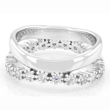 Multi-Row CZ Ring 1.43ctw In Sterling Silver
