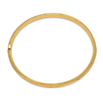 14K Yellow Gold 4/16 Laser Cut Hinged Bangle Bracelet