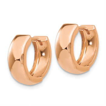 14k Rose Gold 9/16" Hinged Hoop Earrings