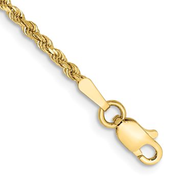 10k Yellow Gold 1.75mm Diamond-Cut Rope Link Bracelet