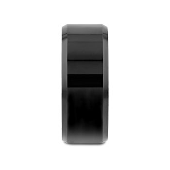 INFINITY Black Tungsten Ring with Beveled Edges 10mm
