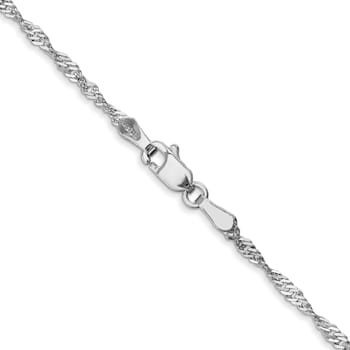 14K White Gold 1.7mm Singapore Chain Necklace