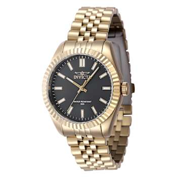 Invicta Specialty 36mm Black Dial Stainless Steel Band Quartz Watch