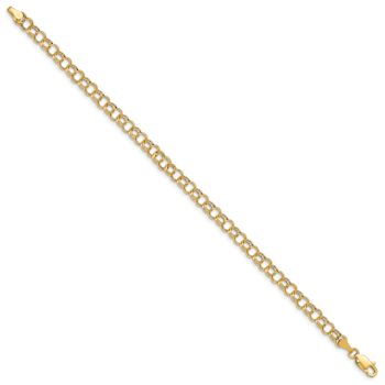 10k Yellow Gold 5mm Double Link Charm Bracelet