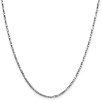 Rhodium Over 14k White Gold 1.3mm Solid Franco Link 16 Inch Chain