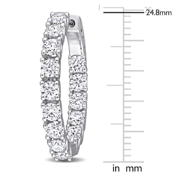 3.0ctw Created Moissanite Inside-Outside Hinged Hoop Earrings in
Sterling Silver