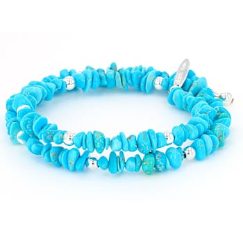 Turquoise Wrap Bracelet In Sterling Silver