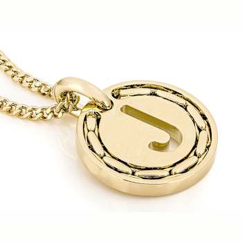 Cardano Initial J Pendant Necklace In 18K Gold Over Bronze