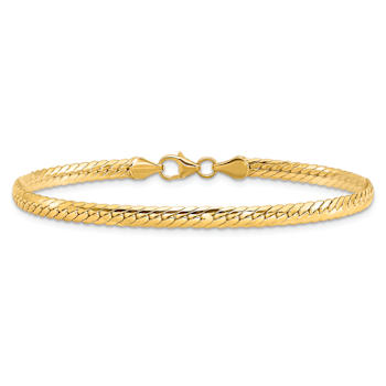 14k Yellow Gold Polished 3mm Fancy Link Bracelet