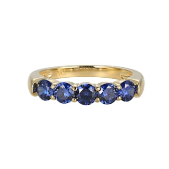 Blue Cubic Zirconia 18k Yellow Gold Over Sterling Silver Ring 1.77ctw