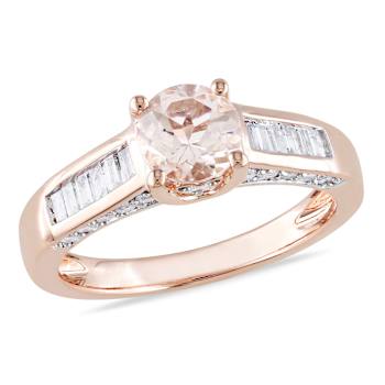 Morganite and Diamond 14K Rose Gold Ring 1.33ctw