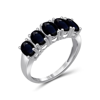Black Sapphire Rhodium Over Sterling Silver Ring 2.80ctw