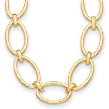 14K Yellow Gold 25.5mm Oval Link 18-inch Necklace