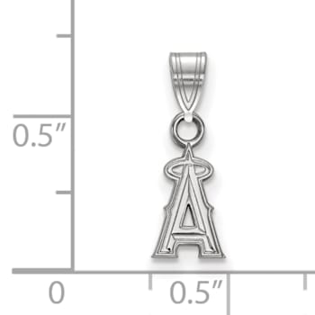 Rhodium Over Sterling Silver MLB Los Angeles Angels LogoArt Pendant