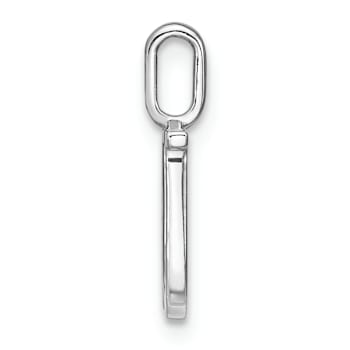 14K White Gold Diamond Lower Case Letter U Initial Pendant