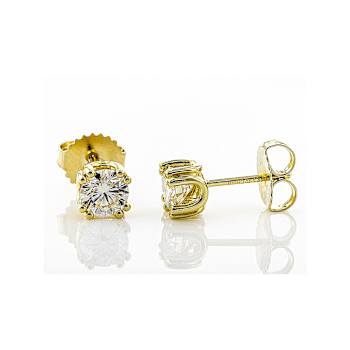 Moissanite Stud Earrings In 14K Gold Over Sterling Silver 1.00ctw
Diamond Equivalent Weight