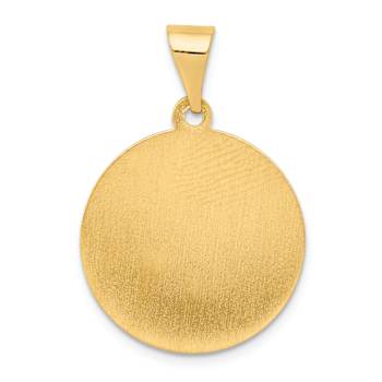 14k Yellow Gold Polished and Satin St. Matthew Medal Pendant