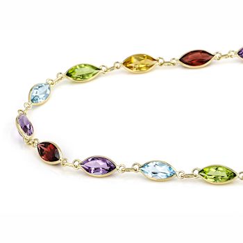 Multi-Gem 14k Yellow Gold 18" Necklace 18.88ctw