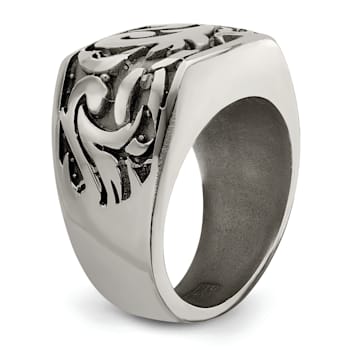 Titanium Casted Design Signet Ring