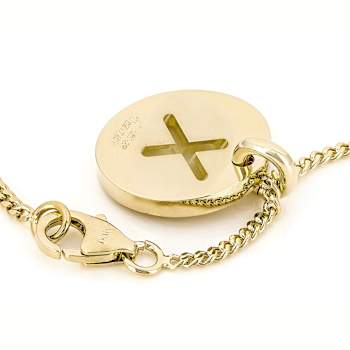 Cardano Initial X Pendant Necklace In 18K Gold Over Bronze