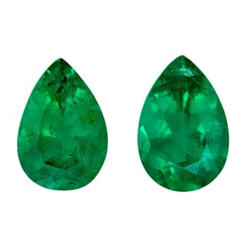 Emerald 6x4mm Pear Shape Matched Pair 0.67ctw