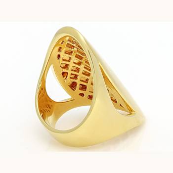 Ultra-Wide Sculptural Band Ring In 18k Gold Over Sterling Silver