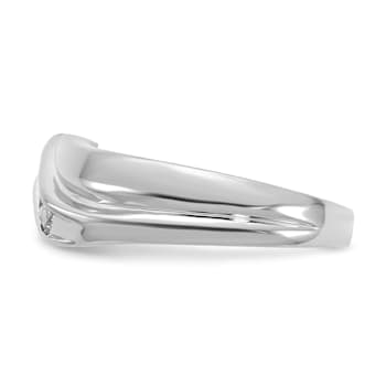 Rhodium Over 14K White Gold Lab Grown Diamond SI1/SI2, G H I, Men's Ring