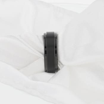 REVOLVE Black Tungsten Brushed Finish Spinner Polished Base Spinning
Band 8mm