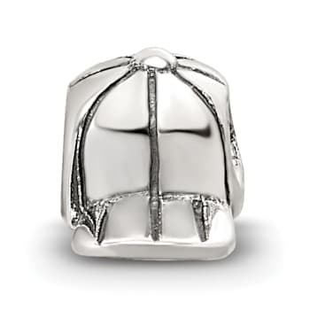 Sterling Silver Baseball Cap Bead